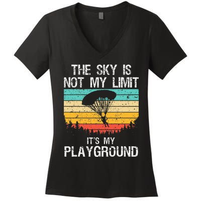 Funny Skydiving Art For Wo Skydive Lover Skydiver  Women's V-Neck T-Shirt