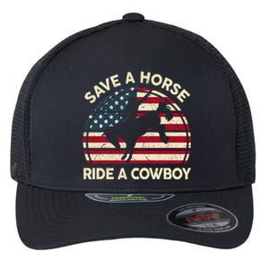 Funny Save A Horse Ride A Cowboy Horse Flexfit Unipanel Trucker Cap