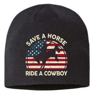 Funny Save A Horse Ride A Cowboy Horse Sustainable Beanie