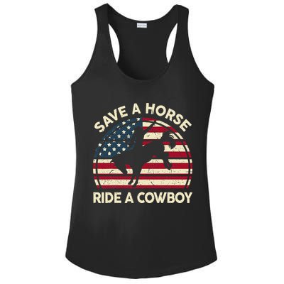 Funny Save A Horse Ride A Cowboy Horse Ladies PosiCharge Competitor Racerback Tank