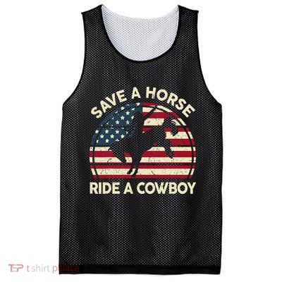 Funny Save A Horse Ride A Cowboy Horse Mesh Reversible Basketball Jersey Tank