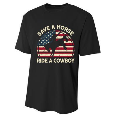 Funny Save A Horse Ride A Cowboy Horse Performance Sprint T-Shirt