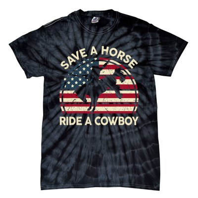 Funny Save A Horse Ride A Cowboy Horse Tie-Dye T-Shirt