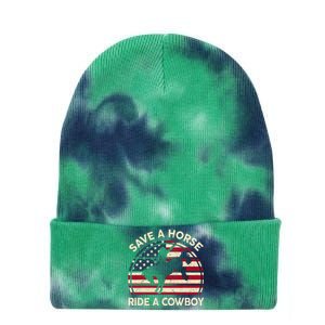 Funny Save A Horse Ride A Cowboy Horse Tie Dye 12in Knit Beanie