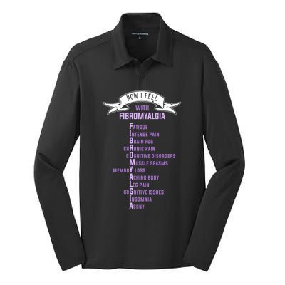 Fibromyalgia Spoonie And Fibro Awareness This Is My Flare Day Gift Silk Touch Performance Long Sleeve Polo