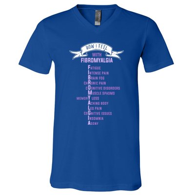 Fibromyalgia Spoonie And Fibro Awareness This Is My Flare Day Gift V-Neck T-Shirt