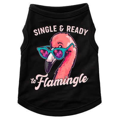Funny Single And Ready To Flamingle Flamingo Doggie Tank