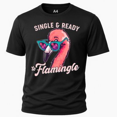 Funny Single And Ready To Flamingle Flamingo Performance Shirt