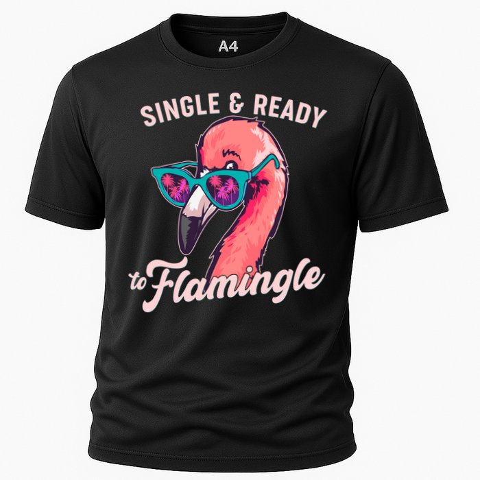 Funny Single And Ready To Flamingle Flamingo Performance Shirt