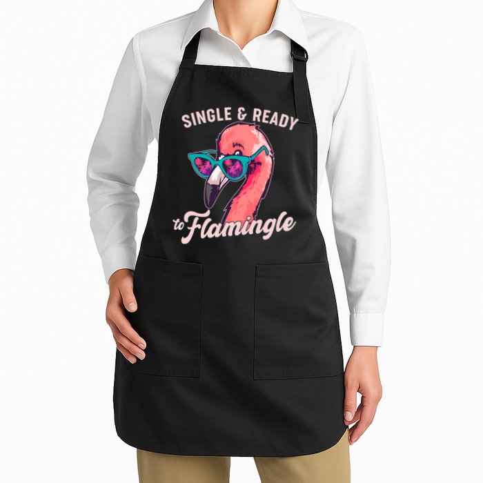 Funny Single And Ready To Flamingle Flamingo Apron