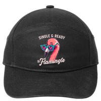 Funny Single And Ready To Flamingle Flamingo 7-Panel Snapback Hat
