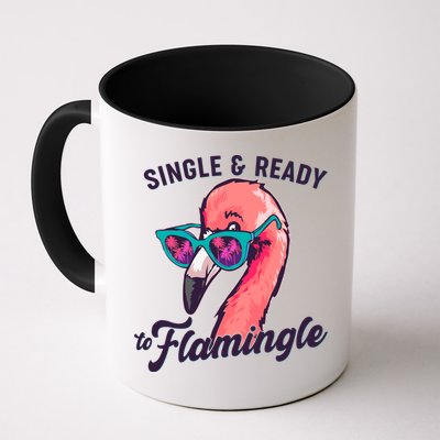Funny Single And Ready To Flamingle Flamingo Mug
