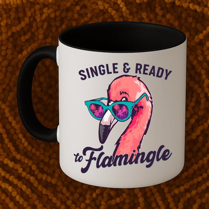 Funny Single And Ready To Flamingle Flamingo Mug