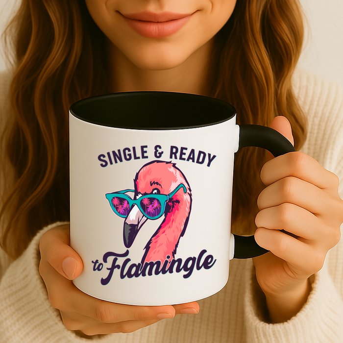 Funny Single And Ready To Flamingle Flamingo Mug