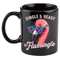 Funny Single And Ready To Flamingle Flamingo 11oz C Handle Ceramic Mug