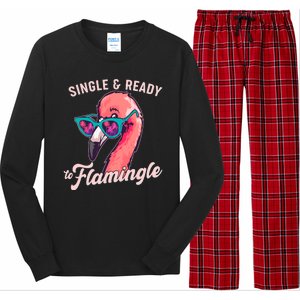 Funny Single And Ready To Flamingle Flamingo Long Sleeve Pajama Set