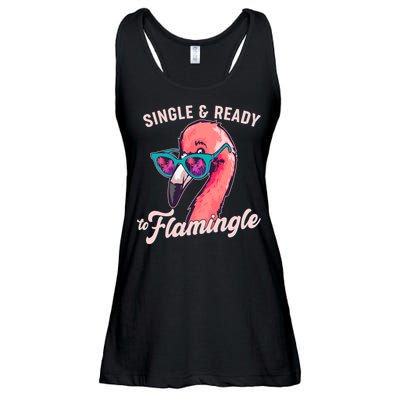 Funny Single And Ready To Flamingle Flamingo Ladies Essential Flowy Tank