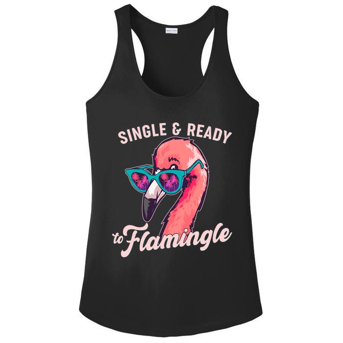 Funny Single And Ready To Flamingle Flamingo Ladies PosiCharge Competitor Racerback Tank