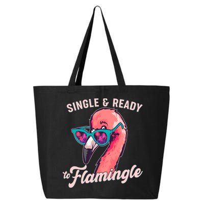 Funny Single And Ready To Flamingle Flamingo 25L Jumbo Tote