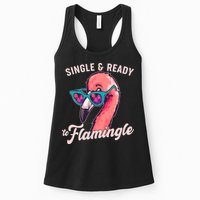 Funny Single And Ready To Flamingle Flamingo Womens Tank Top