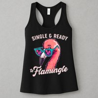 Funny Single And Ready To Flamingle Flamingo Womens Tank Top