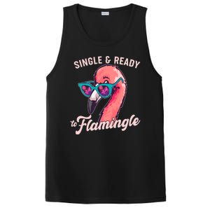 Funny Single And Ready To Flamingle Flamingo PosiCharge Competitor Tank