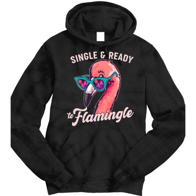 Funny Single And Ready To Flamingle Flamingo Tie Dye Hoodie