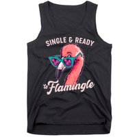 Funny Single And Ready To Flamingle Flamingo Tank Top