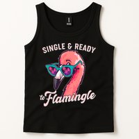 Funny Single And Ready To Flamingle Flamingo Tank Top
