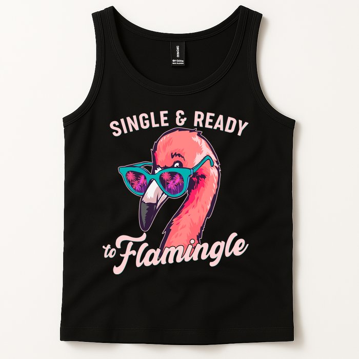 Funny Single And Ready To Flamingle Flamingo Tank Top