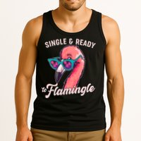 Funny Single And Ready To Flamingle Flamingo Tank Top