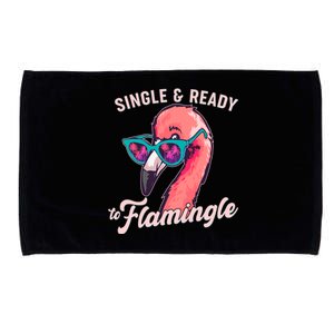 Funny Single And Ready To Flamingle Flamingo Microfiber Hand Towel