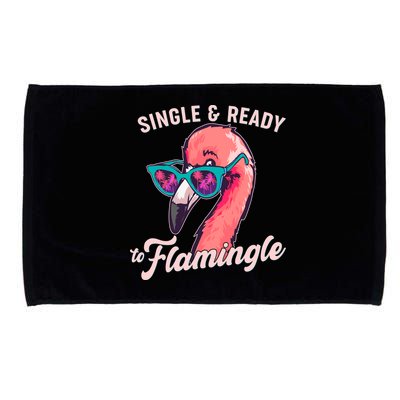 Funny Single And Ready To Flamingle Flamingo Microfiber Hand Towel