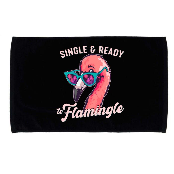 Funny Single And Ready To Flamingle Flamingo Microfiber Hand Towel