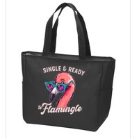 Funny Single And Ready To Flamingle Flamingo Zip Tote Bag