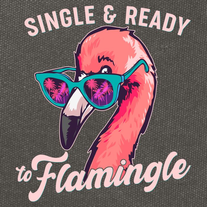 Funny Single And Ready To Flamingle Flamingo Cotton Canvas Backpack