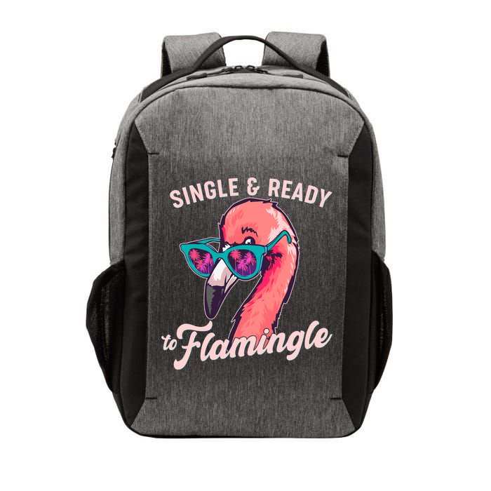 Funny Single And Ready To Flamingle Flamingo Vector Backpack