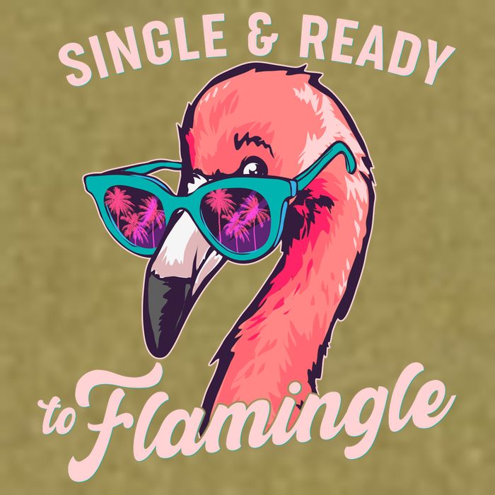 Funny Single And Ready To Flamingle Flamingo Garment-Dyed Women's Muscle Tee