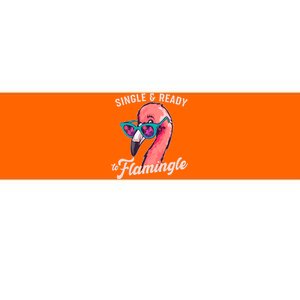 Funny Single And Ready To Flamingle Flamingo Bumper Sticker