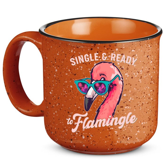 Funny Single And Ready To Flamingle Flamingo 15oz Campfire Ceramic Mug