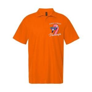 Funny Single And Ready To Flamingle Flamingo Softstyle Adult Sport Polo