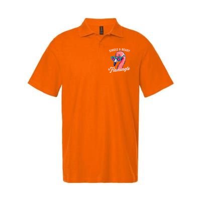 Funny Single And Ready To Flamingle Flamingo Polo