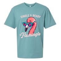 Funny Single And Ready To Flamingle Flamingo Sueded Cloud Jersey T-Shirt