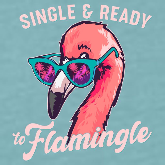 Funny Single And Ready To Flamingle Flamingo Sueded Cloud Jersey T-Shirt
