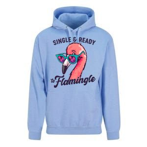 Funny Single And Ready To Flamingle Flamingo Unisex Surf Hoodie