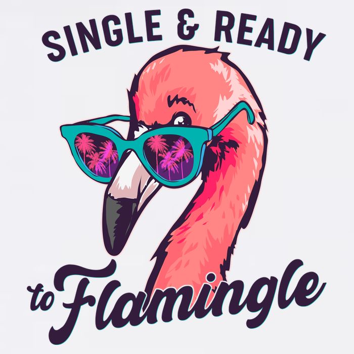 Funny Single And Ready To Flamingle Flamingo Garment-Dyed Sweatshirt