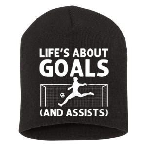 Funny Soccer Art For Gag Soccer Player Short Acrylic Beanie