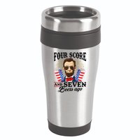 Four Score And 7 Beers Ago 4th Of July Drinking Like Lincoln 16oz Travel Tumbler