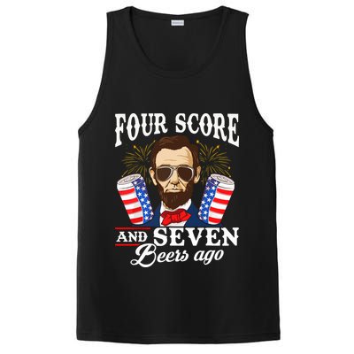 Four Score And 7 Beers Ago 4th Of July Drinking Like Lincoln PosiCharge Competitor Tank