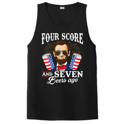 Four Score And 7 Beers Ago 4th Of July Drinking Like Lincoln PosiCharge Competitor Tank